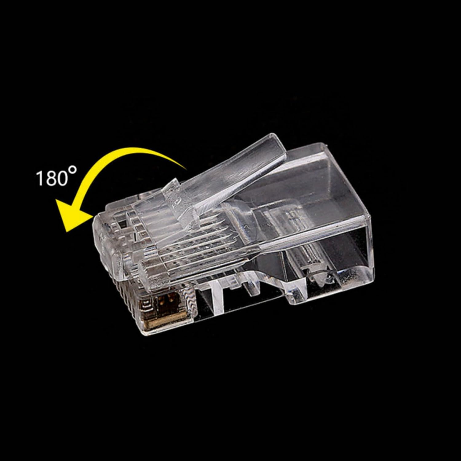 1000 Pcs Cat6 RJ-45 Ends, Cat6 Connector, RJ45 Connector, Ethernet Cable Crimp Connectors 8P8C UTP Network Plug for Solid Wire and Standard Cable, Transparent,Bag of 1000