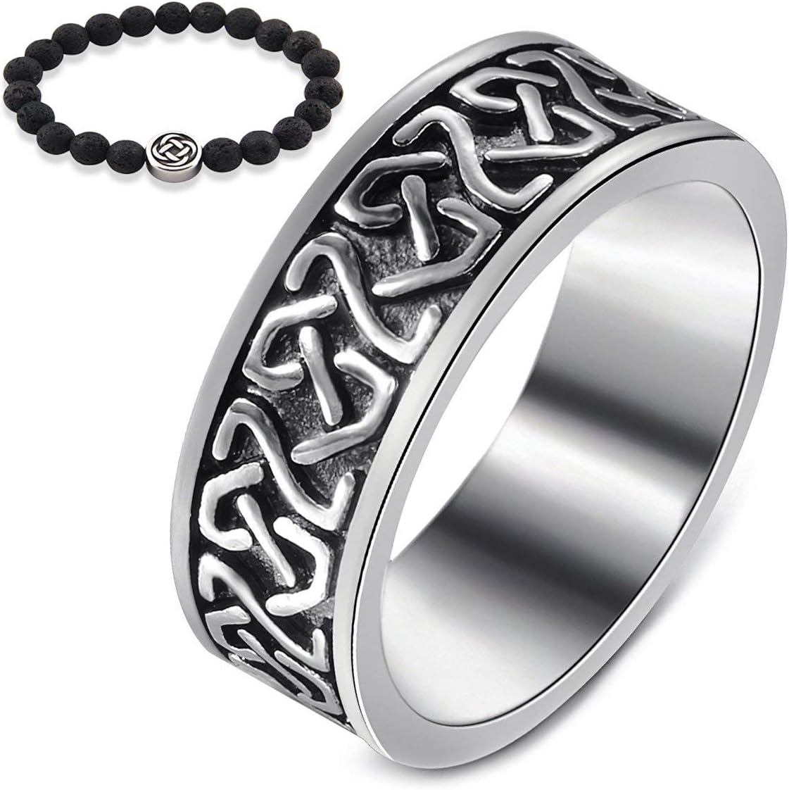 Stainless Steel Celtic Knot Ring Celts Vintage Irish Eternal Love Strength Jewelry US Size 7-13