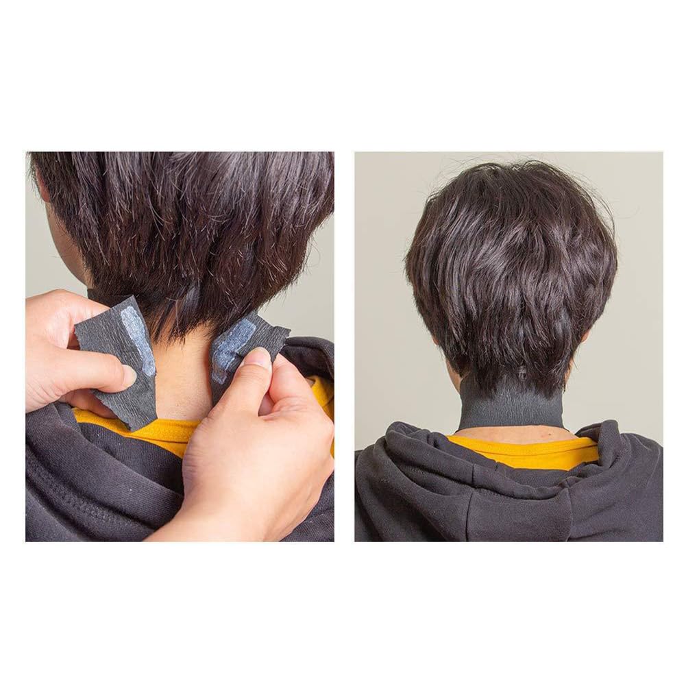 2 rollos de tiras de papel negro para el cuello, banda para el cuello de peluquería, tiras de papel para peinar, suministros de corte de pelo para salón de peluquería, tienda