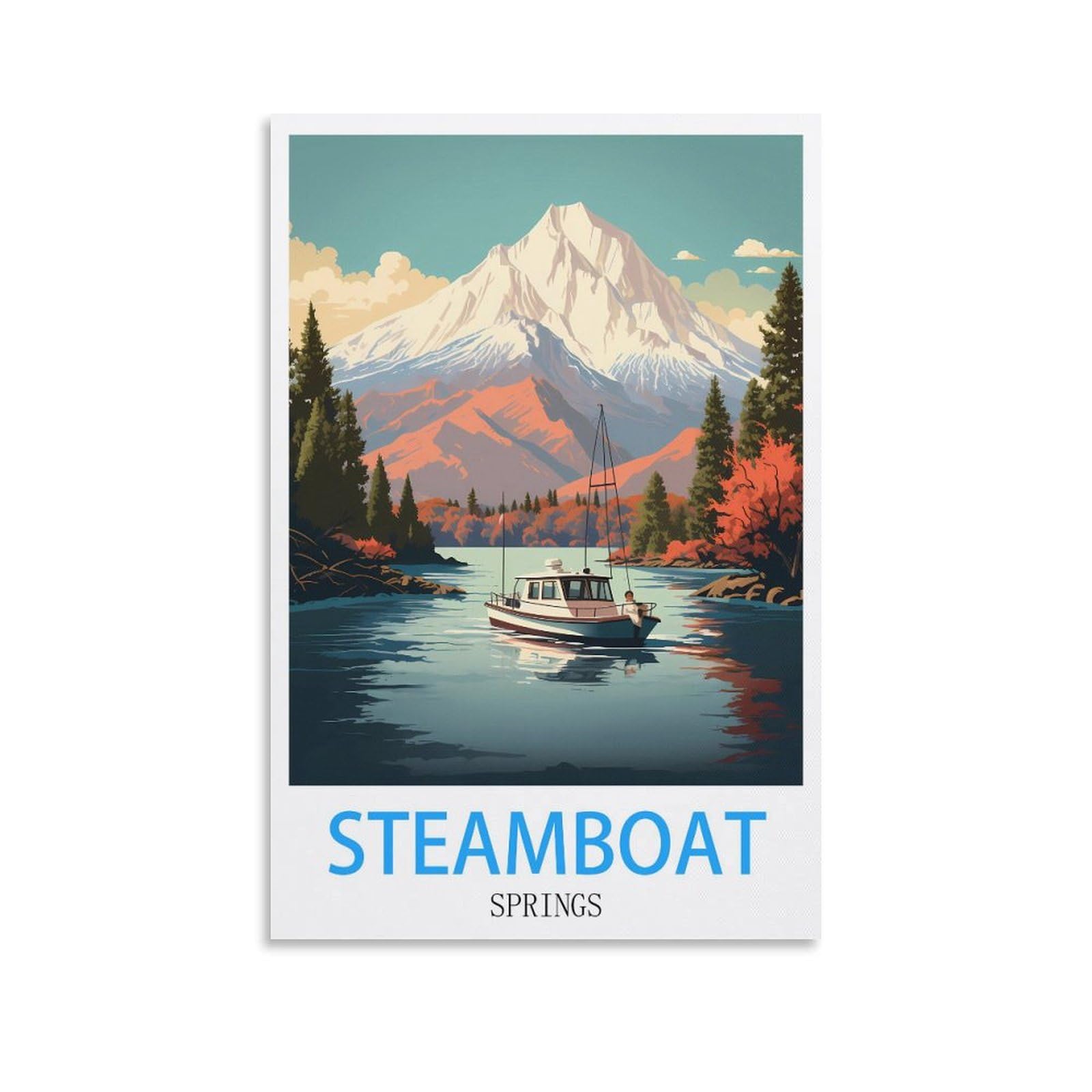 Vintage Tin Signs Steamboat Springs Ideal for Pub shed Bar Office Man Cave Home Bedroom Dining Room Kitchen Gift 30x30cm