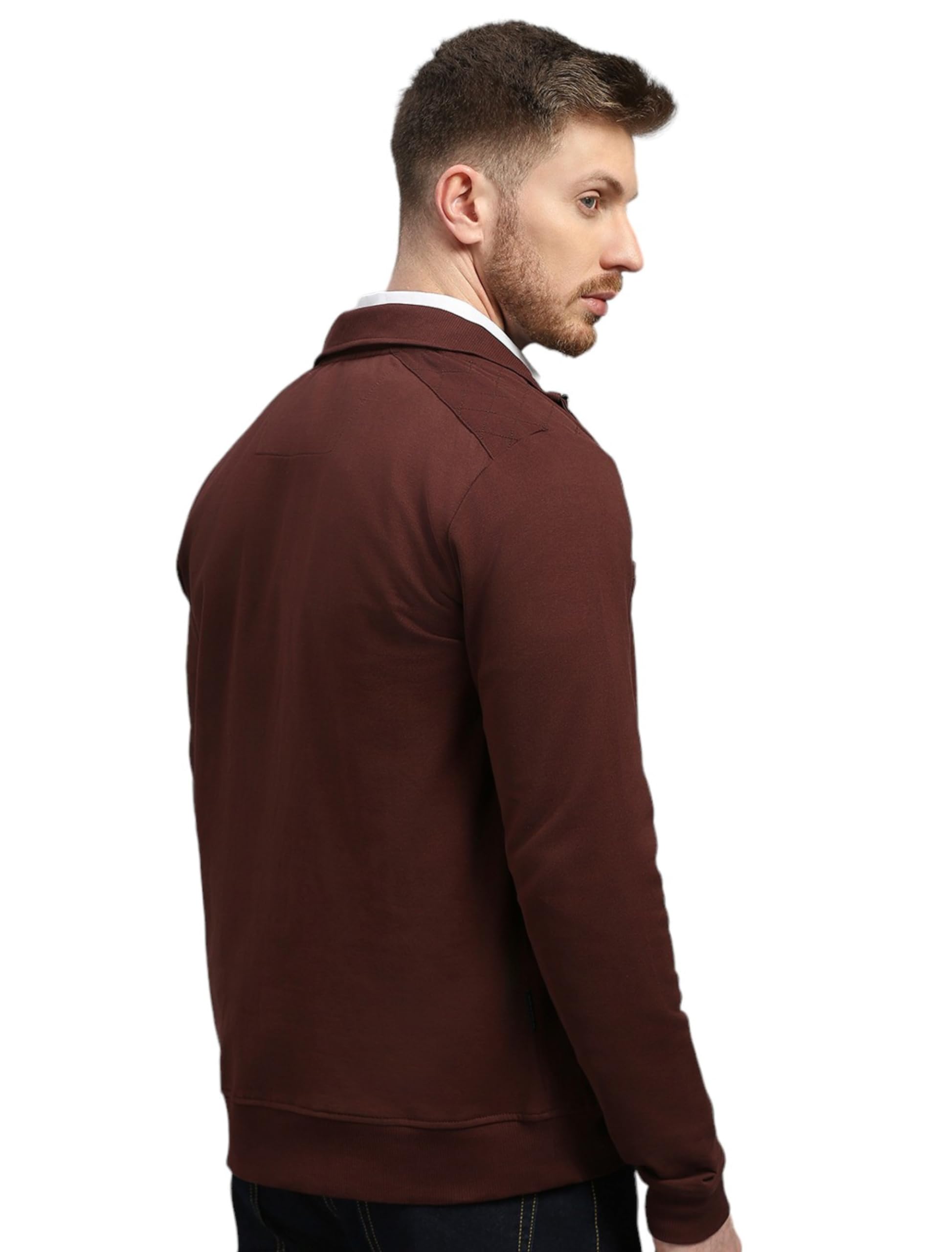 Dream of Glory Inc. Cotton Men's Solid Regular Jacket (DOGI_AWx24-TRACK-JACKET_BROWN_XL) 1