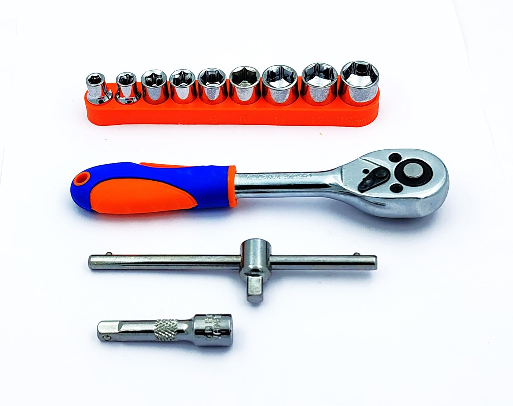 Buyohlic 3/8-Inch Drive Extendable Ratchet socket set with 9 Pcs Hex Drive Socket Set