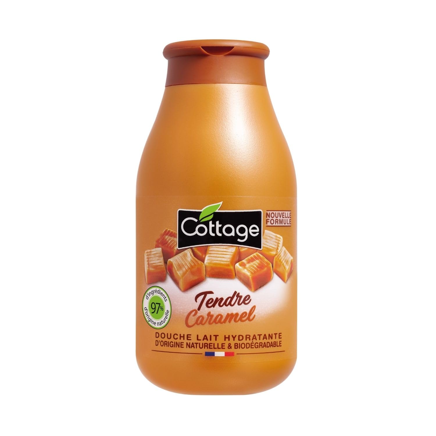 Cottage Nourishing & Moisturising Body Wash - Sweet Caramel, 250ml | 97% Natural Ingredients & Glycerin | Paraben-Free, pH-Balanced, Dermatologically Tested | Shower Milk For All Skin Types