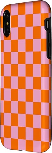 Miniatura 8 de iPhone 12 mini caja de cuadros rosa y naranja a cuadros patrón
