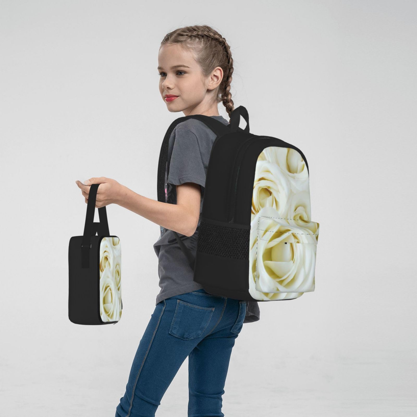 Zaino, borsa portapranzo, astuccio, set da 3 pezzi, per lavoro e