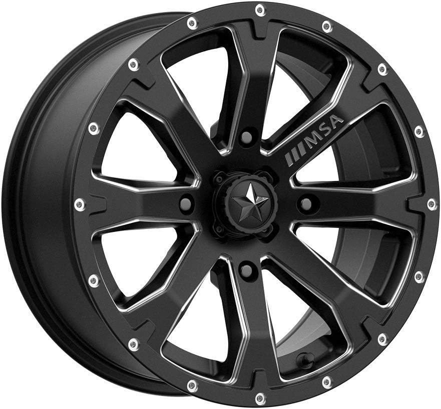 MSA M42 Bounty ATV Wheels/Rims Satin Black 15" Sportsman 550 850 1000