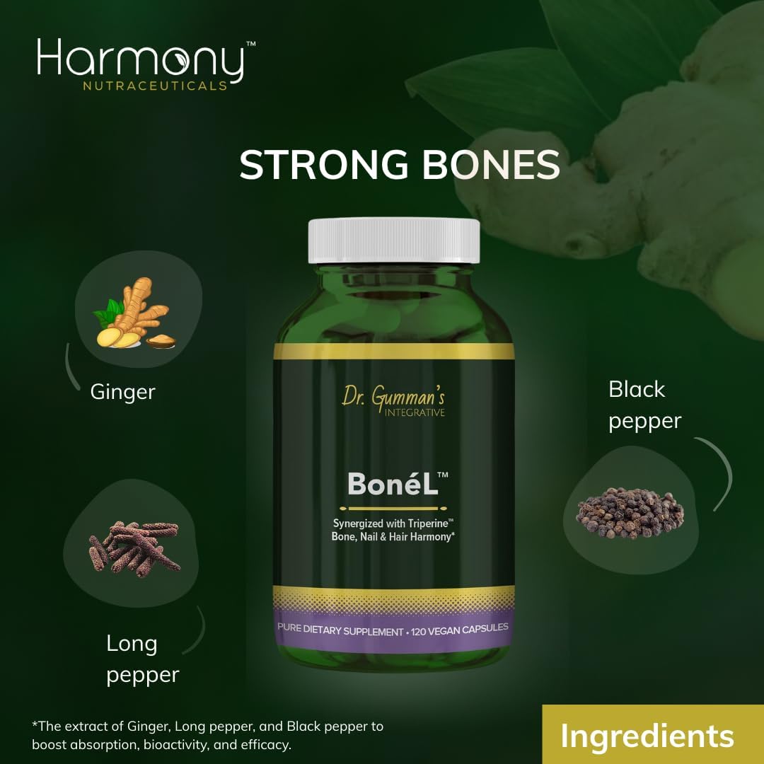 Bone'L - Bone, Nail & Hair Harmony - Highest Potency, Maximum Bio-Activity, Harmony Nutraceuticals Vegan Capsules - Image 2