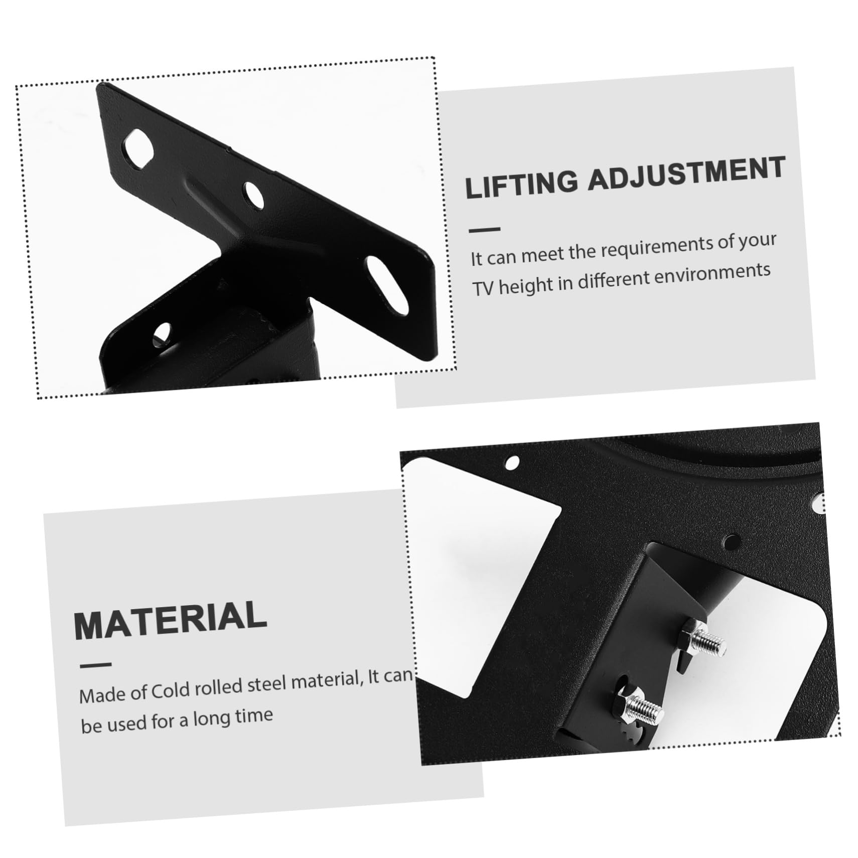 Supporto Tv a Soffitto e Parete per Monitor 14-42 Pollici | Acciaio Laminato a Freddo Nero, Rotazione 360°, Regolazione Altezza e Angolo, Uso in Balcone o Sala da Pranzo