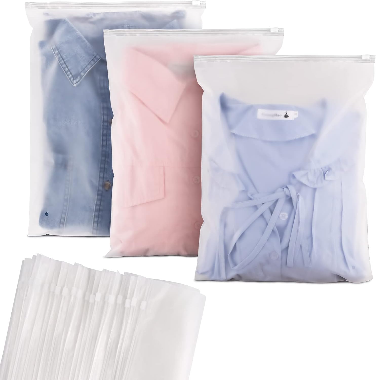 40Pcs Travel Storage Bags, 40x30cm Reusable Ziplock Bags for Clothes