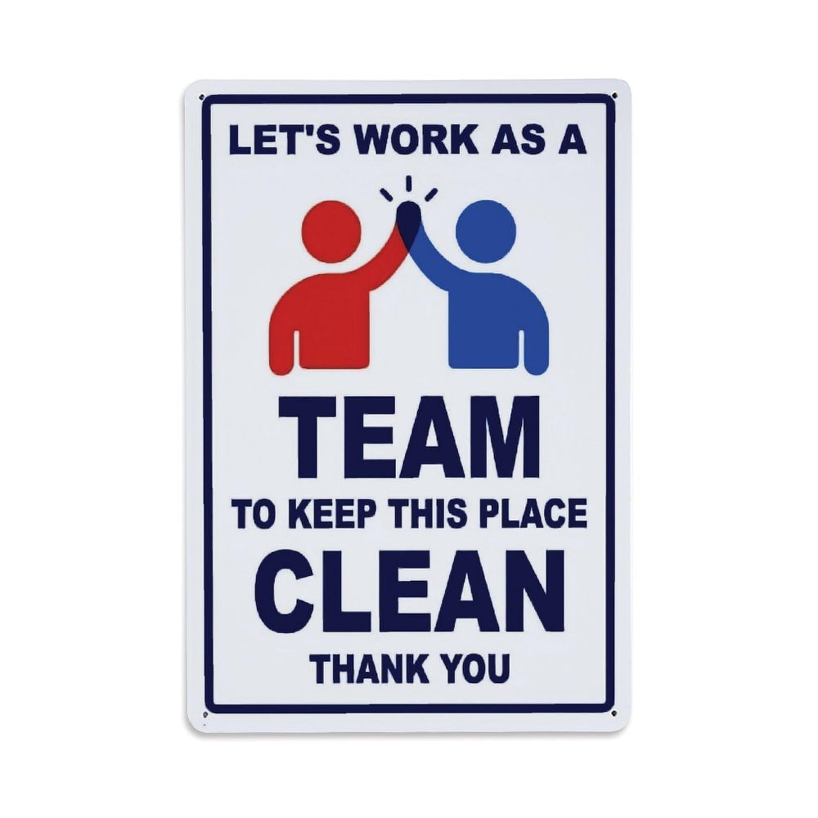 Ldfuieksufg Style Work As A Team Keep Clean Notice Vintage Aluminium Metal Sign, Retro Wall Decor For Home, Bar, Garage & Farmhouse 30X20cm