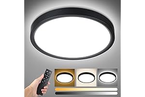 Stick On Ceiling Light with Remote - Unicozin Dimmable LED Flush Mount Ceiling Light