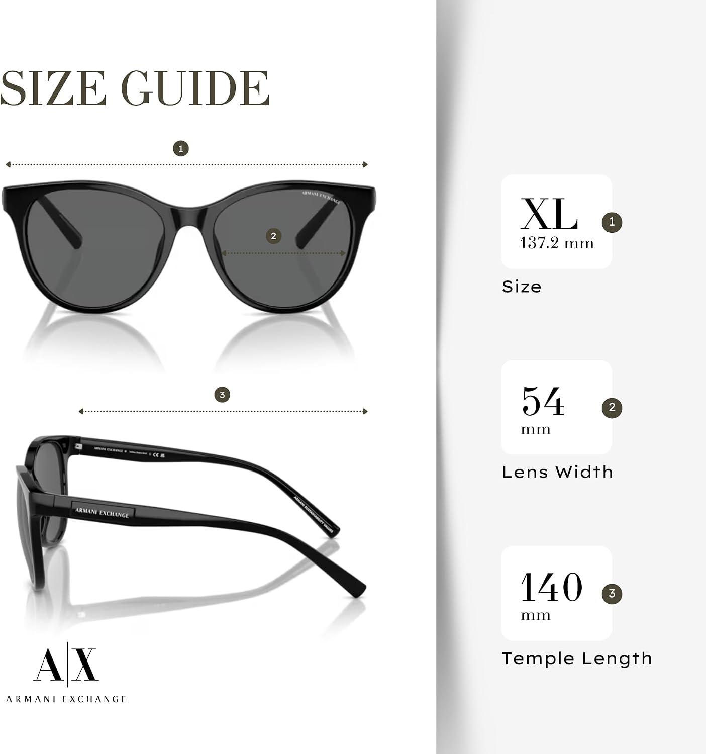 Armani Exchange AX4144SU 54MM Cat Eye Sunglasses For Women +BUNDLE with ACCESSORY EYEWEAR KIT