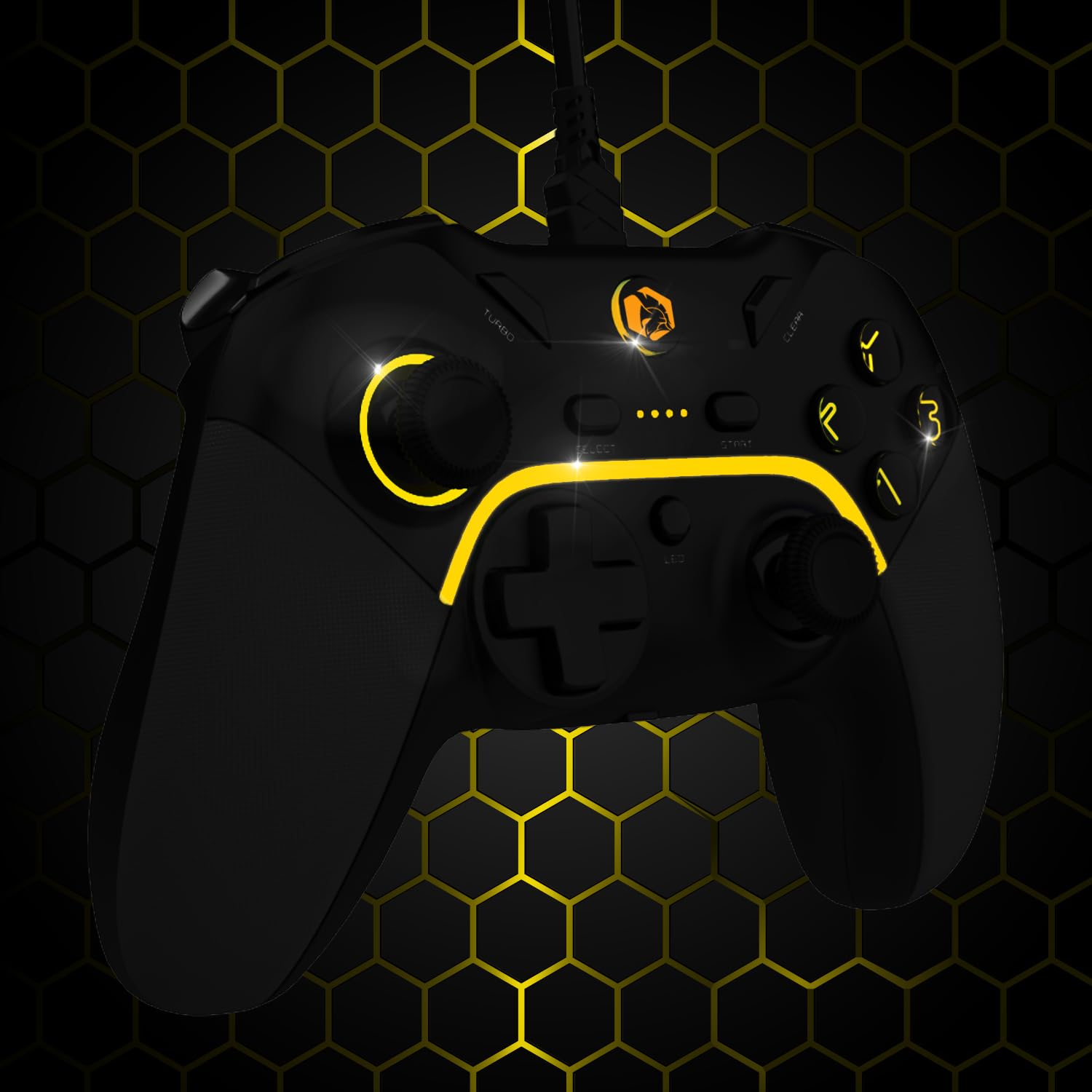 EMPIRE GAMING – Przewodowy kontroler gier Gamepad – PC/PS3/Switch – Tryb makro/Tubo – Podwójna wibracja – Port audio 3.5 mm – Ergonomiczny – Kabel USB 1.8