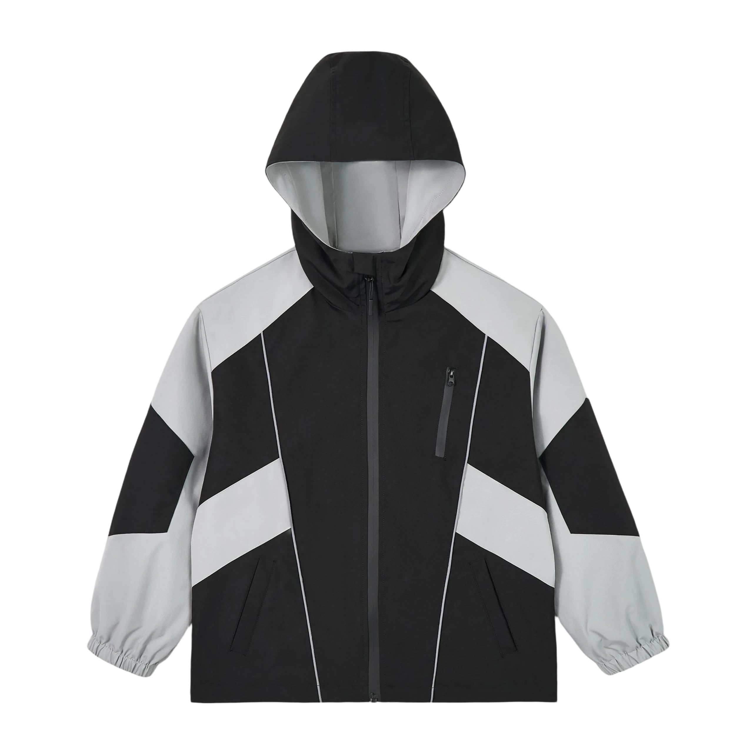 Rolanko Veste Imperméable pour Garçon, Coupe-Vent Léger à Capuche et Fermeture Éclair Résistant à L'eau Softshell