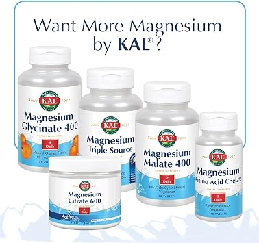 KAL Stress B Mag Glycinate, B Complex Vitamins Plus Magnesium, Active Forms Coenzyme Vitamin B-6, Methylcobalamin, and Folate from 5-MTHF, Healthy Mood & Relaxation Support, 30 Servings, 60 VegCaps
