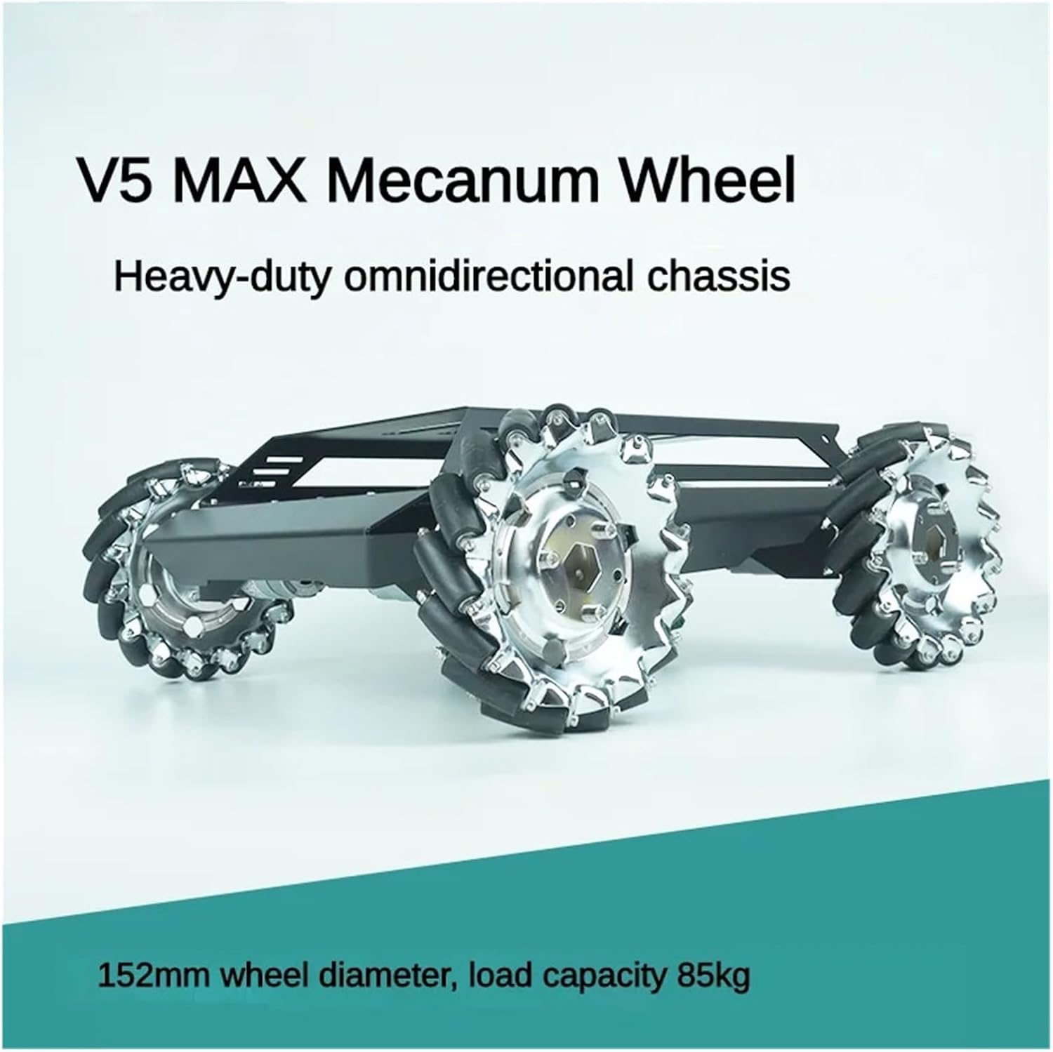 80kg Load Heavy Duty Metal Car Chassis 152mm Mecanum Wheel Trolley Omnidirectional V5Max Mobile Robot for Arduino DIY Kit(for UNO Full Set)