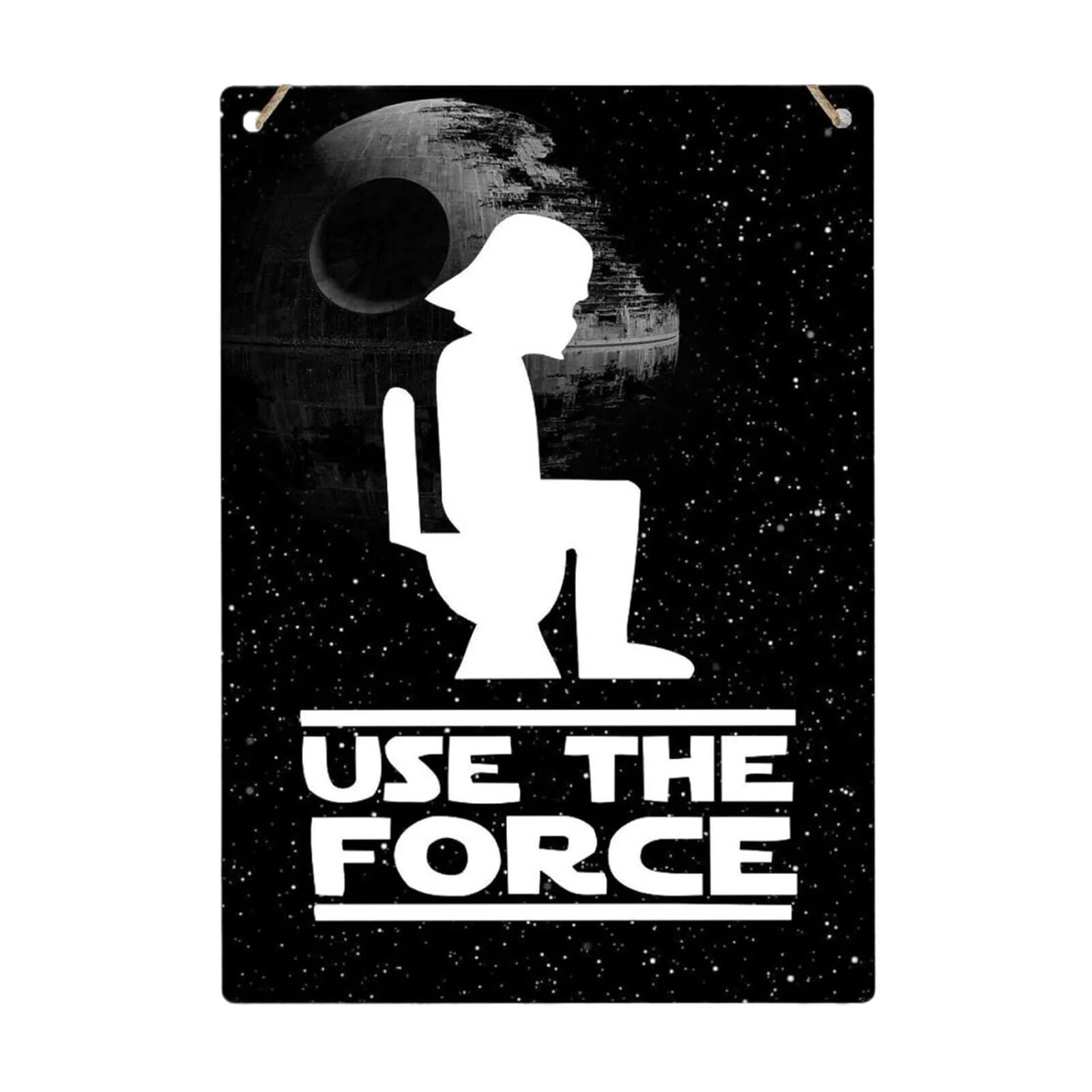 Toilet Sign Use The Force Funny Wc Toilet Restroom Home Wall Decor Metal Tin Sign For Kitchen Bar Club Pub Restaurant(Aluminum 40x30cm)