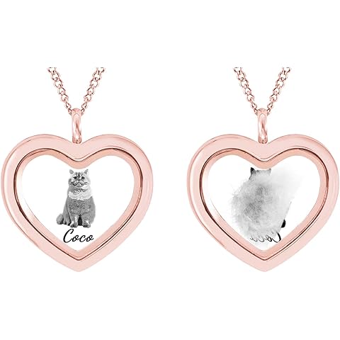 Varedia Custom Pet Necklace Stainless Steel Dog Fur Keepsake Pet Hair Keepsake Fur Locket Necklace Dog Memorial Necklace