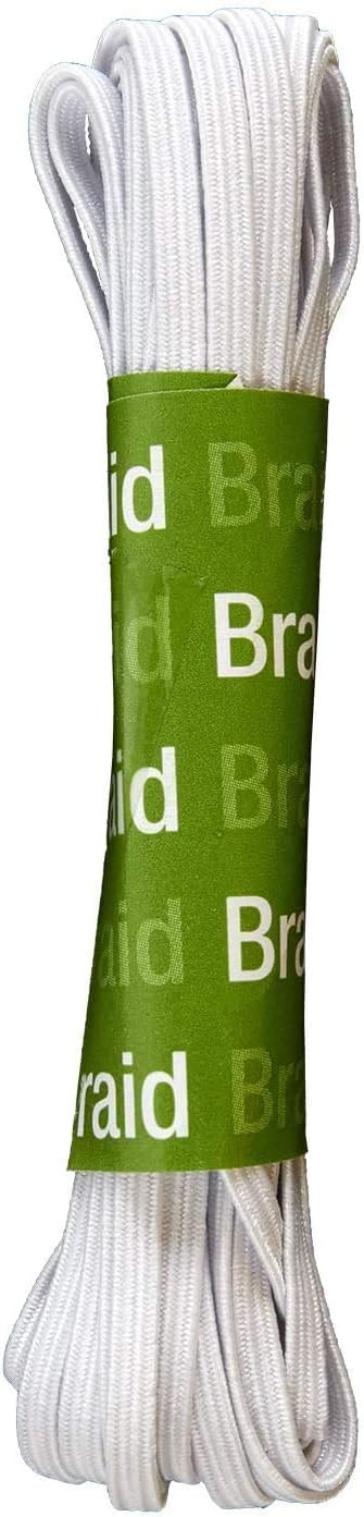 HipGirl 1/8 Inch Braided Elastic for Masks;Mask Elastic Bands;Elastic Bands for Sewing 1/8 Inch;Flat Elastic Band;Mask Band Elastic by The Yard;Elastic for Sewing (White, 4yd)
