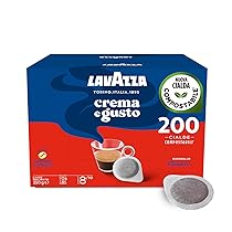 Lavazza, Crema e Gusto Classico, Caffè per Macchine Espresso, Arabica e Robusta con Note di Legno e Tabacco, Intensità 8, 10, Tostatura Scura, 4 Confezioni Da 50 Cialde