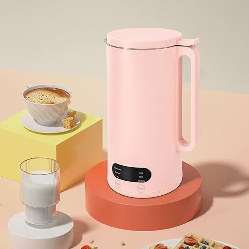 Miniatura 4 de SNKOURIN Máquina de leche de soja mini exprimidor de leche de frutos secos con acero inoxidable y cuchilla temporizador calentamiento y limpieza