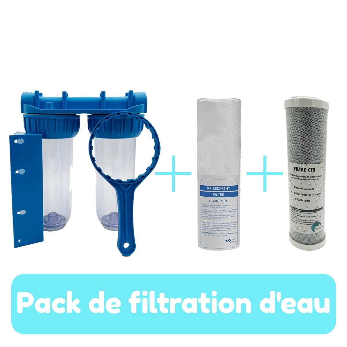 Pack stérilisateur UV 25w + 1 Lampe de Rechange + Double Porte Filtre + filtres