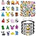 TiegYurt Lot de 24 mini figurines nacrées, 4 bracelets tressés, 50 autocollants pour enfants, cadeau de fête