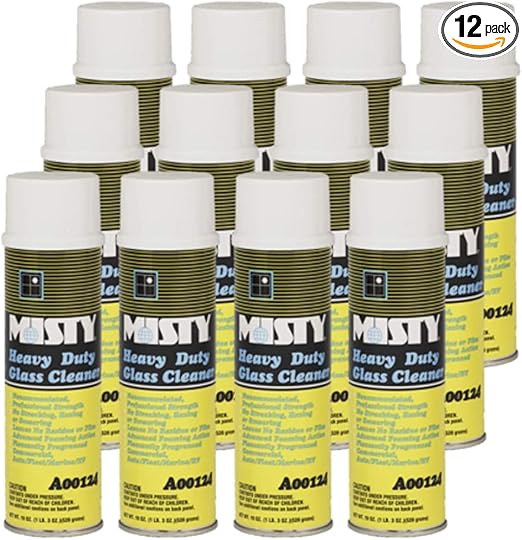 MISTY Heavy Duty Glass Cleaner - 19 oz (Case of 12) 1001482 - Professional-Strength, Foaming, Ammonia Free, Leaves No Residue or Film on Windows, Windshields, Mirrors