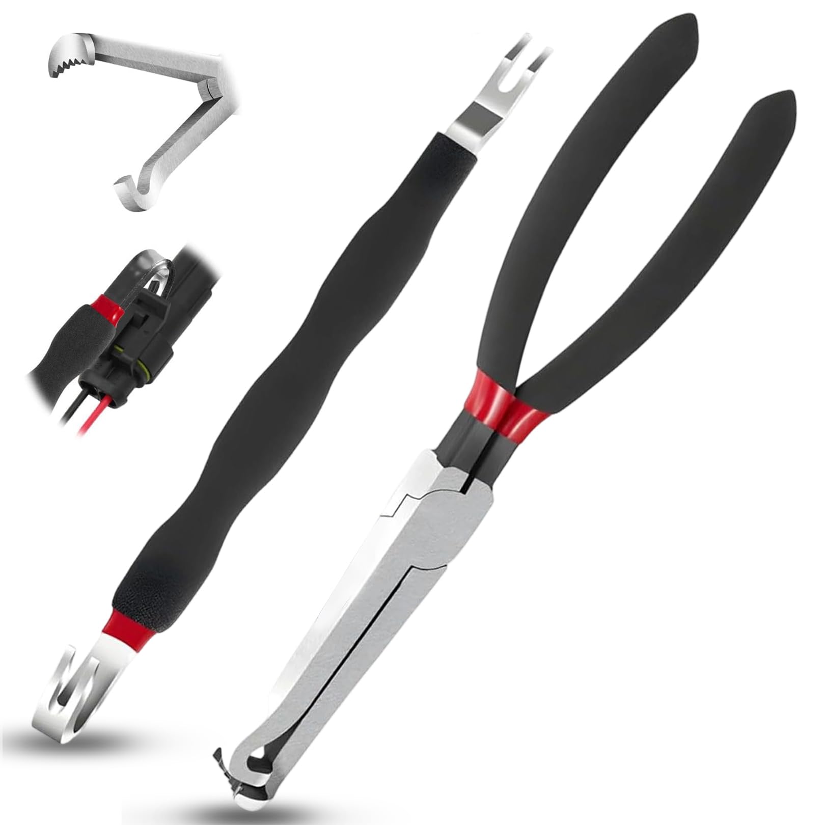 Electrical Disconnect Pliers 37960, Electrical Connector Separator 13120, 8in Automotive Tools Electrical Connector Pliers, Automotive Tools for Push Tab Style Plugs (2-Piece Set)