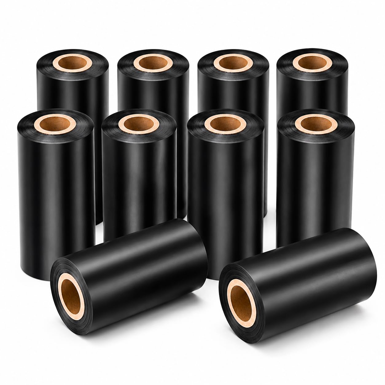 View 1 of (10 Rolls) Premium Thermal Transfer Ribbon 4.33" x 984' (50mm-110mm x 300m) Enhanced Wax Resin Ribbon, Printer Ribbon Compatible with Zebra, TSC, GoDex, Citizen..., 1" Core