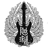 EW Designs Rock and Roll Guitar with Vintage Pattern Vinyl Decal Bumper Sticker (4' Tall)