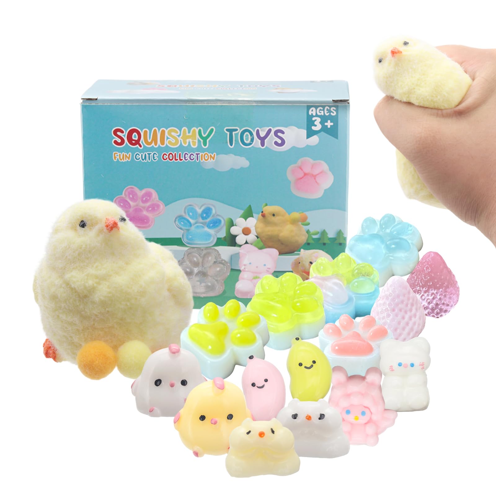 Photo 1 of 16pcs Taba Squishy Pack,Fidget Toys Kit,Include Squishies Party Favors for Kids 4-8 8-12 Treasure Box Toys for Classroom Birthday Xmas Gifts Goodie Bag Stocking Stuffers for Teens (16pcs)