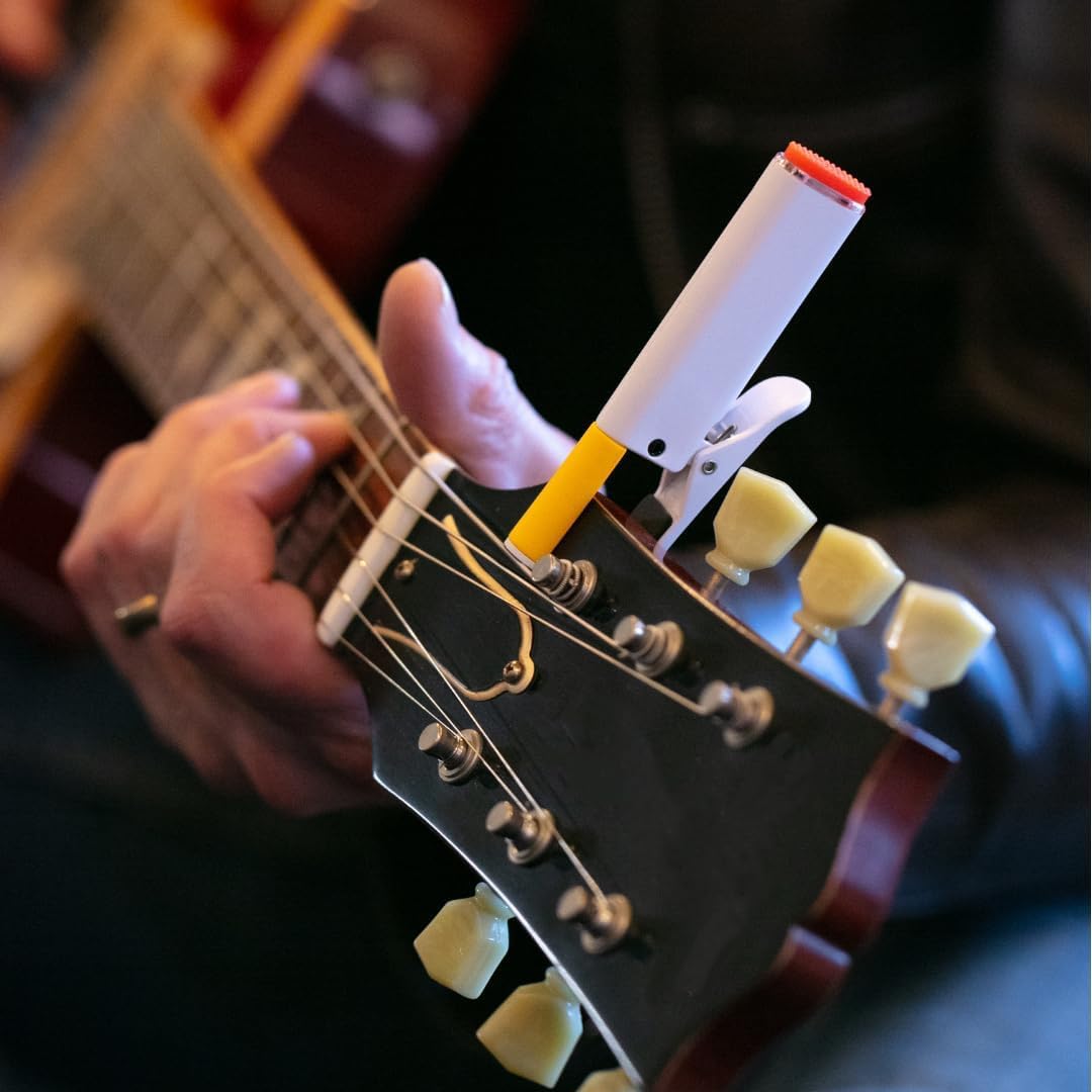 Accordatore a clip per chitarra elettrica acustica basso e ukulele, accordatore cromatico ricaricabile USB C con design retrò