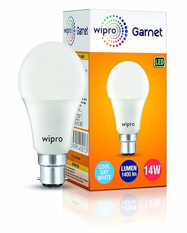 Wipro Garnet Base B22 14-Watt LED Bulb (Cool Day Light)