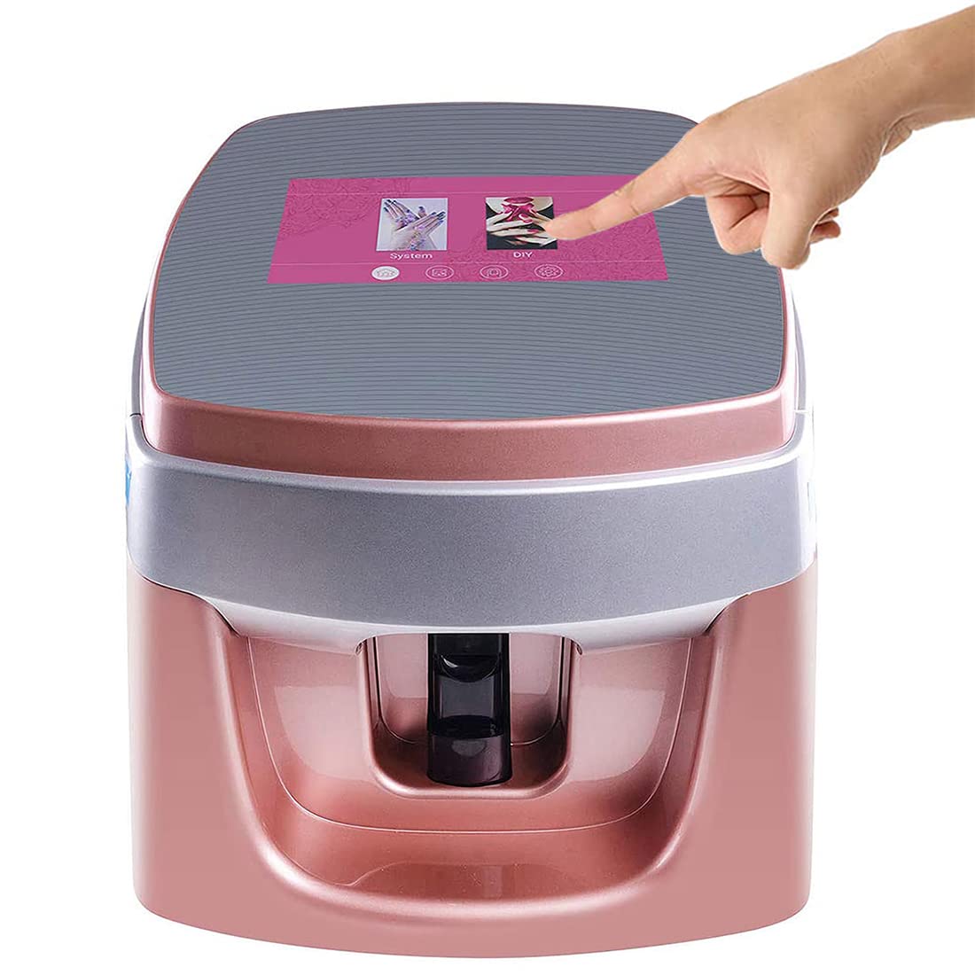 3D Intelligent Nail Printer Machine, Professional Digital Nail Art Printer, Support WiFi DIY USB, 7" Touch Screen, 1000+ Various Patterns,1200dpi High Resolution, DIY Unique Design Anytime