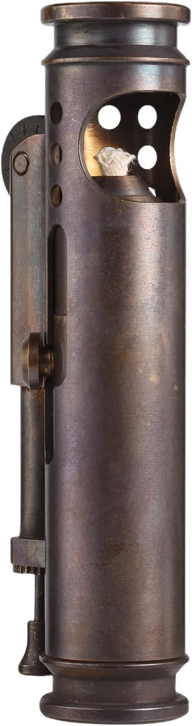 Windproof Classic Vintage Trench Lighter, Refillable Brass Kerosene Lighters,Detachable Fuel Chamber, Grinding Wheel, Fluid Lighter,Seal,Retro, for Soldier,Thorens Battle Soul​