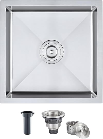 18"x18" Undermount Single Bowl Bar Sink 304 Stainless Steel Brushed