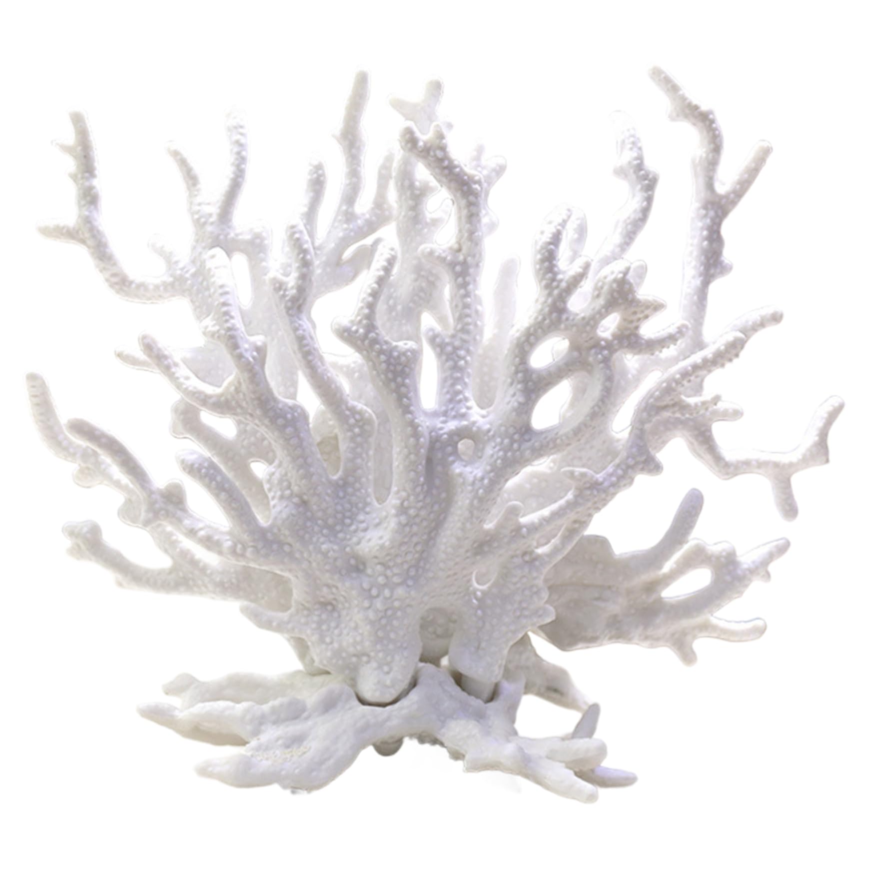 Licsaliwe White Resin Coral Reef Decor, Aquarium Ornament For Fish Tank Landscape/6.3X2.4x5.3 Inch