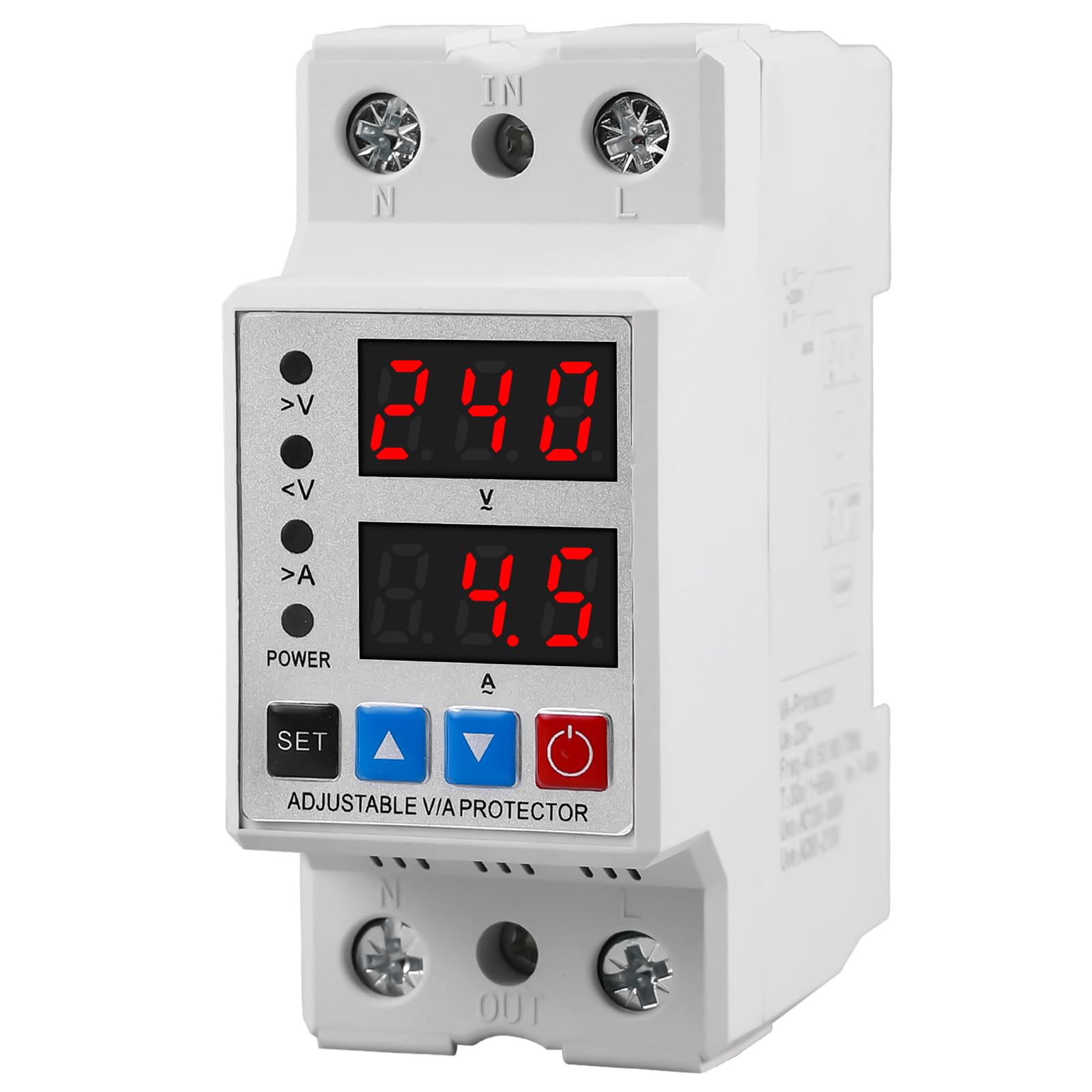 Protettore Sovratensione E Sottotensione 40A AC220V - Display LED, Auto-Ripristino, Per Quadri Elettrici - Foto 10