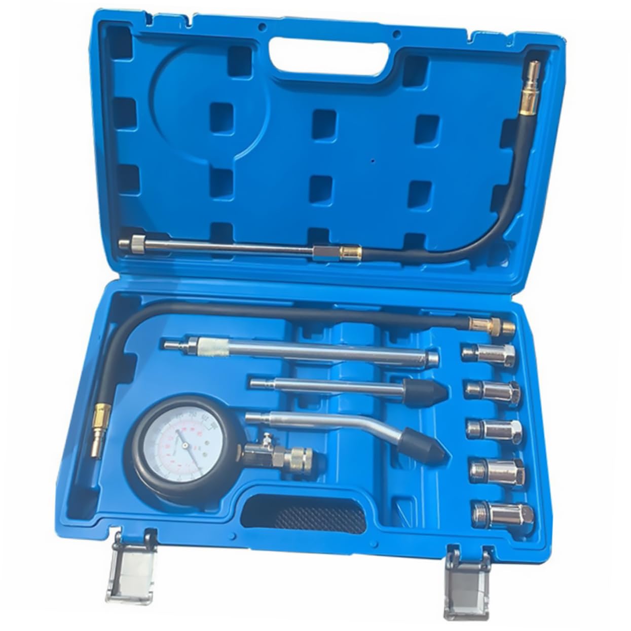 iplusmile Manómetro de Compresión para Motor de Gasolina y Cilindro, Doble Escala 0-300 Psi y 0-21 Bar, Adaptadores Roscados para Diagnóstico Automotriz