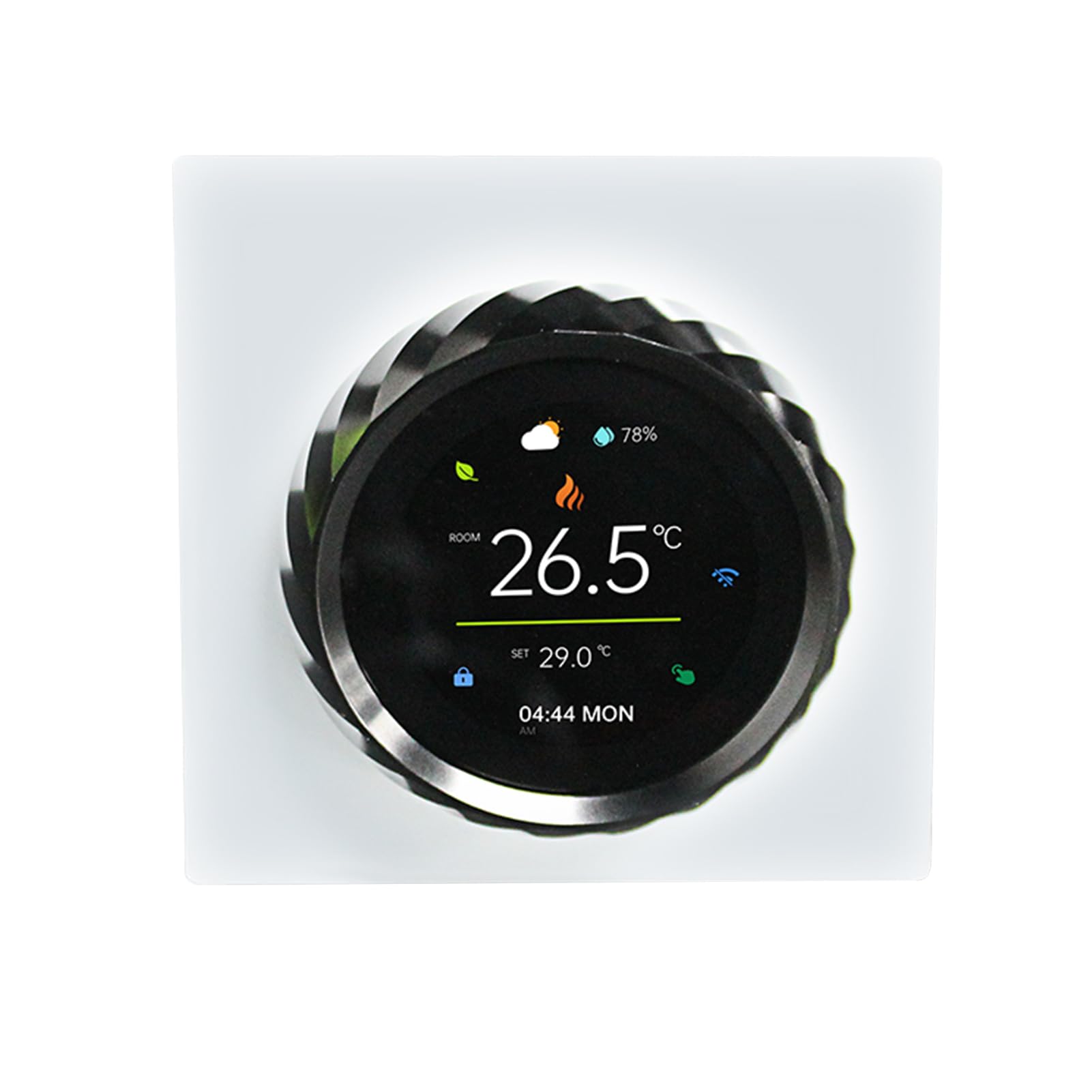 Mingzhe Termostato WiFi Inteligente, Controlador de Temperatura Digital Programable de 16 A con Pantalla 1,6 Pulgadas, Pantalla Humedad Temperatura Ambiente Día Semana, Bloqueo (Negro+Blanco)
