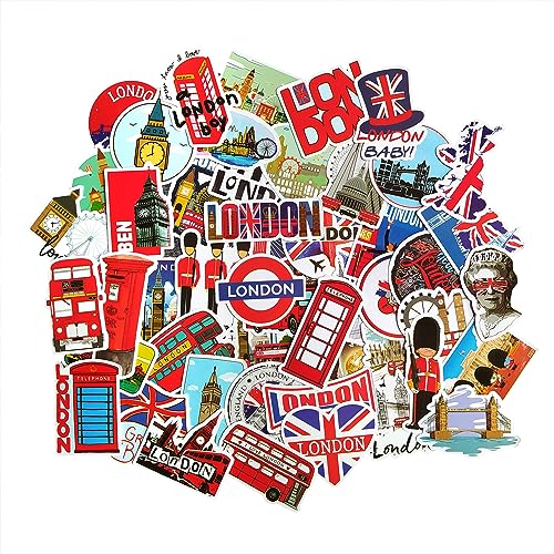 London stickers Autocollants Londres Bus Rouges pour Ados Grande Bretagne England Vacances Voyage Autocollant Bouteilles d'Eau Laptop Portable Skateboard Scrapbooking Deco UK British