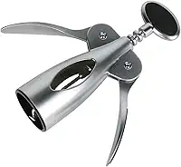 Saca-Rolhas Profissional em Metal Zinco, de Luxuo, Abridor de Vinho com Alavanca, Acabamento Cromado, Abridor de bebidas, Cheff Master