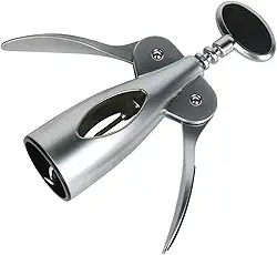 Saca-Rolhas Profissional em Metal Zinco, de Luxuo, Abridor de Vinho com Alavanca, Acabamento Cromado, Abridor de bebidas, Cheff Master