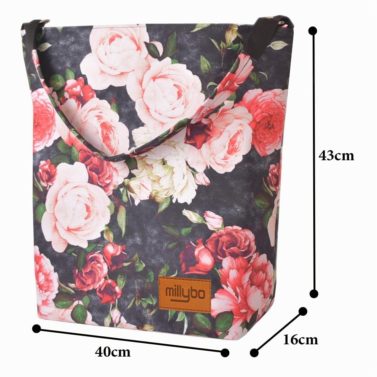 SHOPPER BAG Fahrradtasche Gepäckträgertasche Fahrrad Tasche Einkaufstasche Blumenmuster Blumen Muster