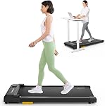 UREVO Under Pad de bureau de marche tapis roulant 4 MPH Vitesse, 2.5 HP 40 dB Quiet Motor (pour l'appartement), 5-Layer Ceinture antidérapante, Smart App (Musique/Concours), Télécommande/LED, Idéal pour la maison & Bureau