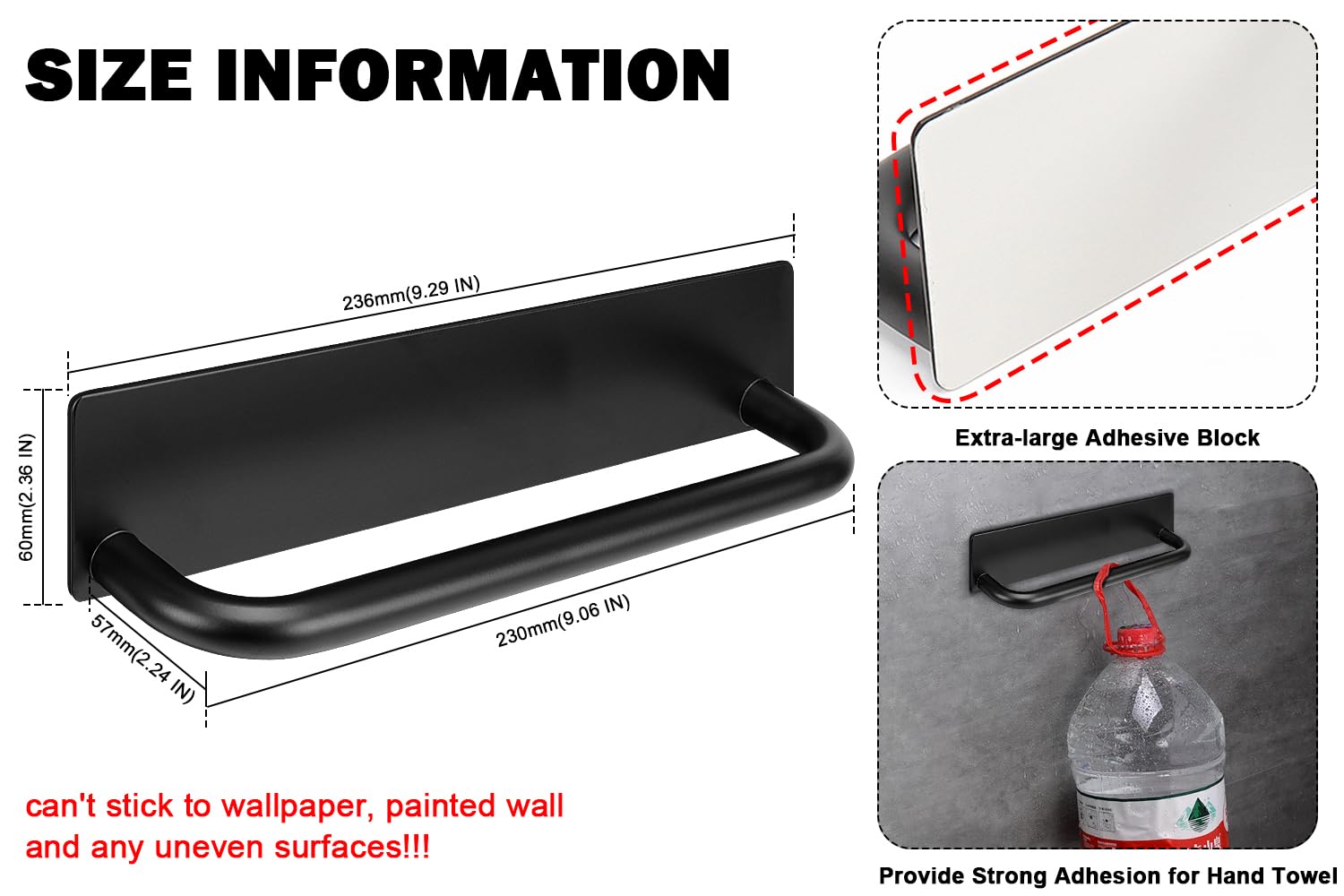 Porte-serviettes Adhésif Pour Salle De Bain Et Cuisine, Avec