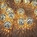 Produktbild GIGALUMI LED Kugel Lichterkette 20 Silber Metall Kugel 2,5m Lange Warmweiß Batteriebetrieben Innen Beleuchtung Dekoration für Party, Weihnachten, Halloween, Zimmer usw.