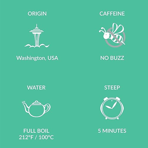 Miniatura 3 de Two Leaves and a Bud Bolsas de té de menta orgánica, naturalmente sin cafeína, té de menta de hoja entera de hierbas en sobres compostables, 15