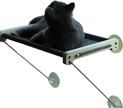 Sunlight Resistant Cat Bed Foldable Hammock with Detachable Suction Cup Durable Secure Resting Spot for Cats Stainless Steel Frame Wind Easy to Fold Dark Gray Sunlight Resistant Cat Bed Foldable Hammock with Detachable Suction Cup Durable Secure Resting Spot for Cats Stainless Steel Frame Wind Easy to Fold Dark Gray